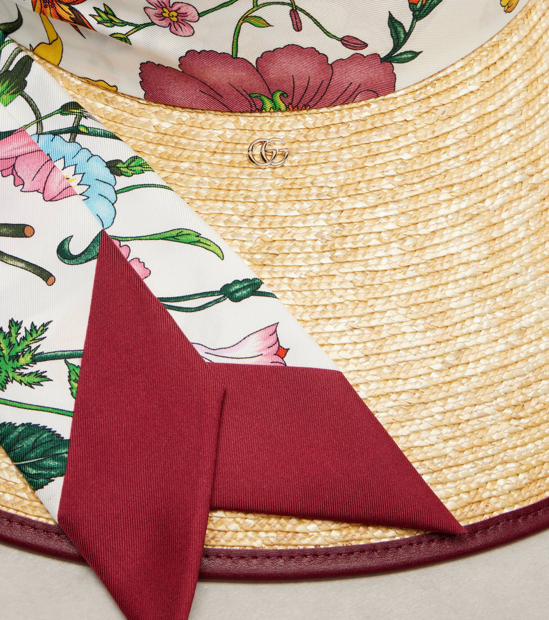 Floral scarf-detail sun hat - 3