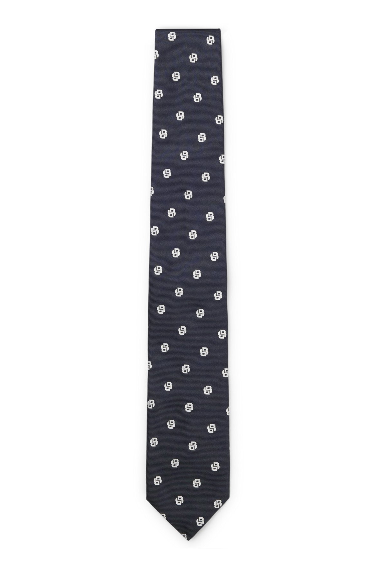 PURE-SILK TIE WITH MICRO DOUBLE B MONOGRAMS - 1