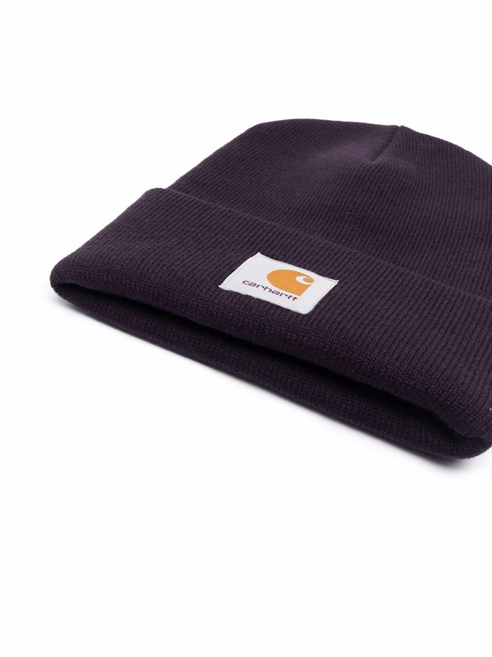 logo-patch knitted beanie - 2