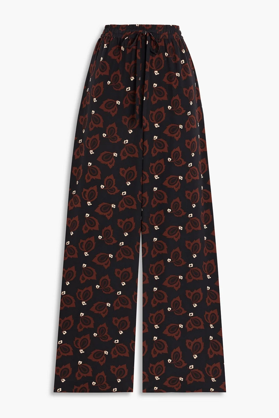 Printed silk wide-leg pants - 1