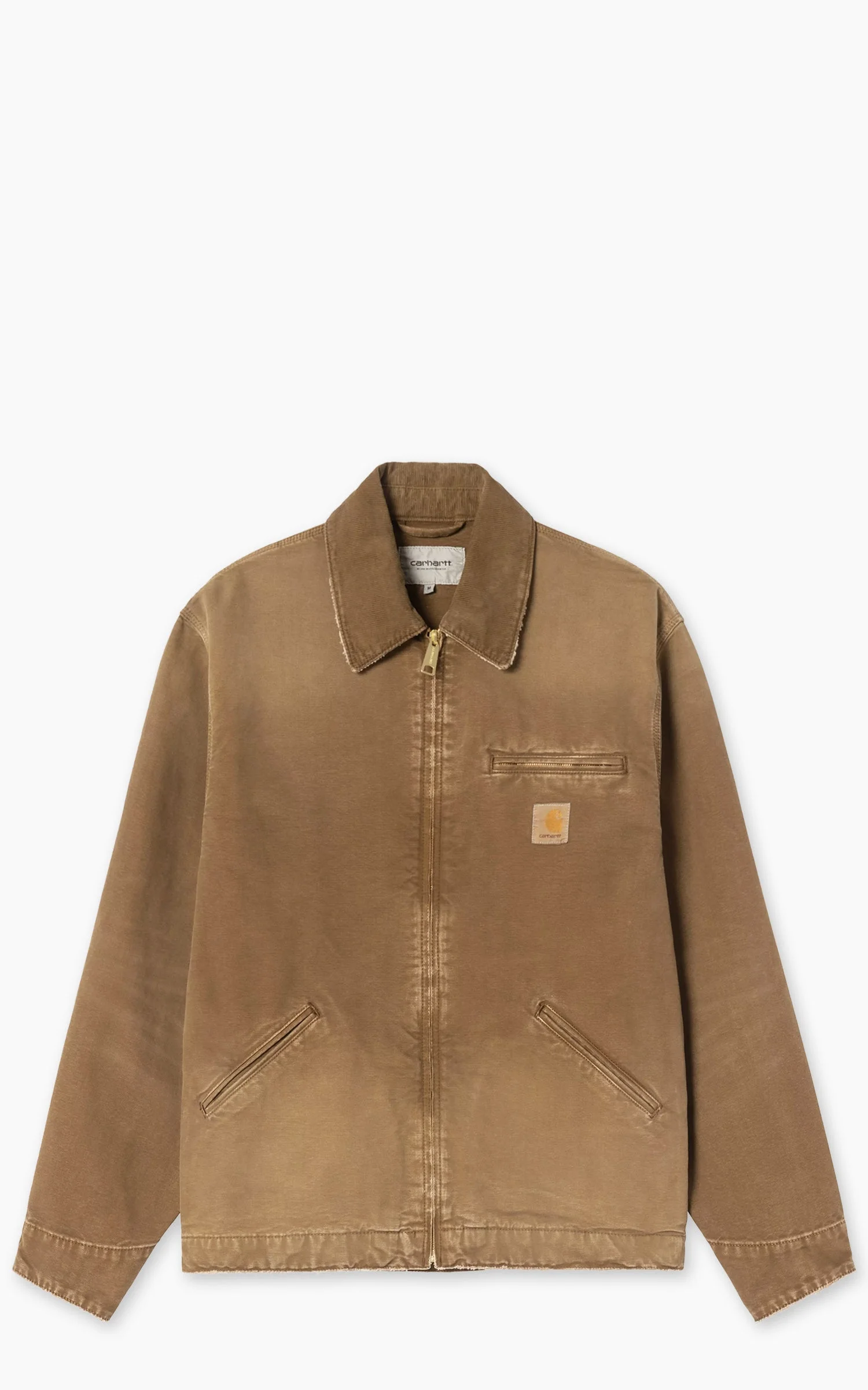 CARHARTT WIP OG DETROIT JACKET DEARBORN CANVAS DESTROY WASH HAMILTON BROWN/HAMILTON BROWN - 1