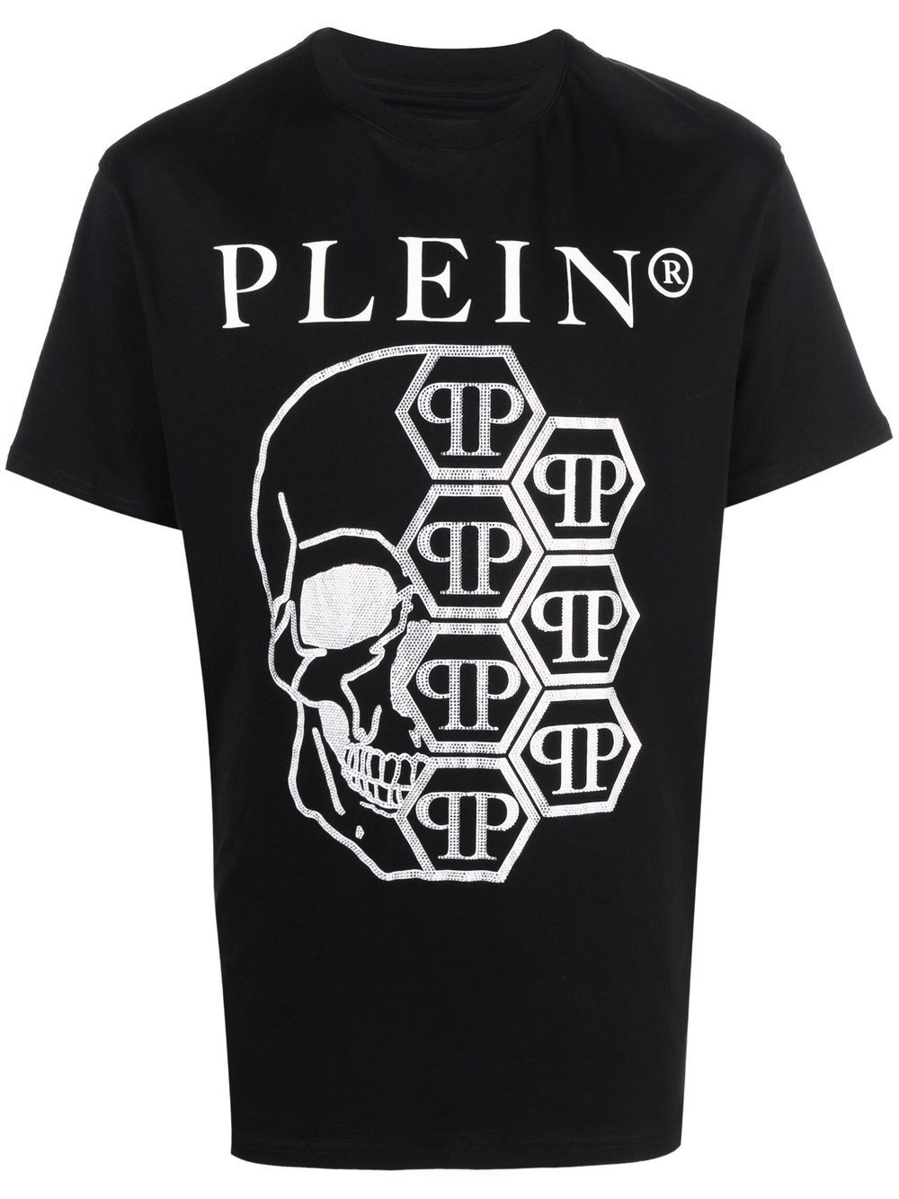 embellished skull logo-print T-shirt - 1