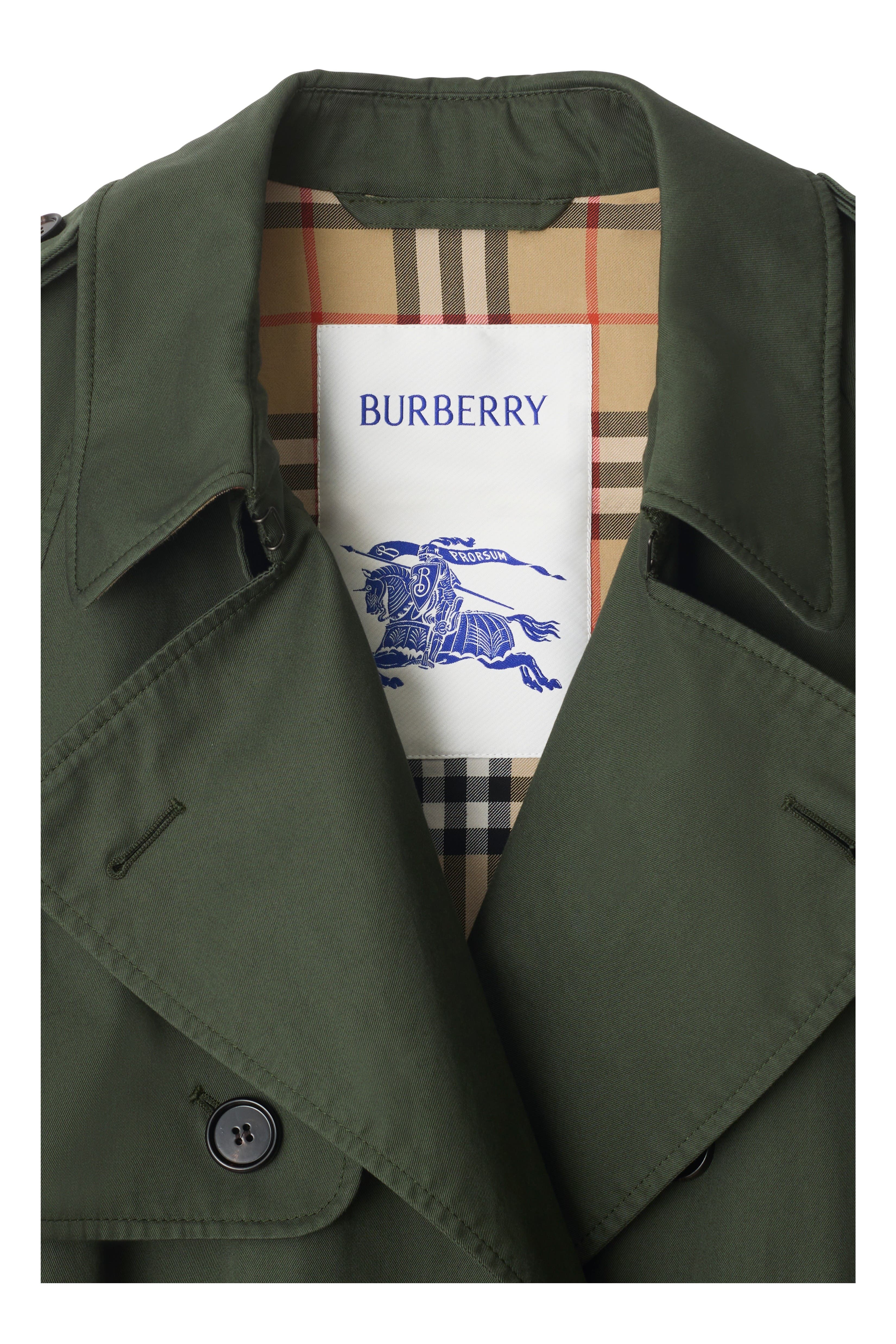burberry Mid-length Gabardine Trench Coat in Yew Green at Nordstrom - 6