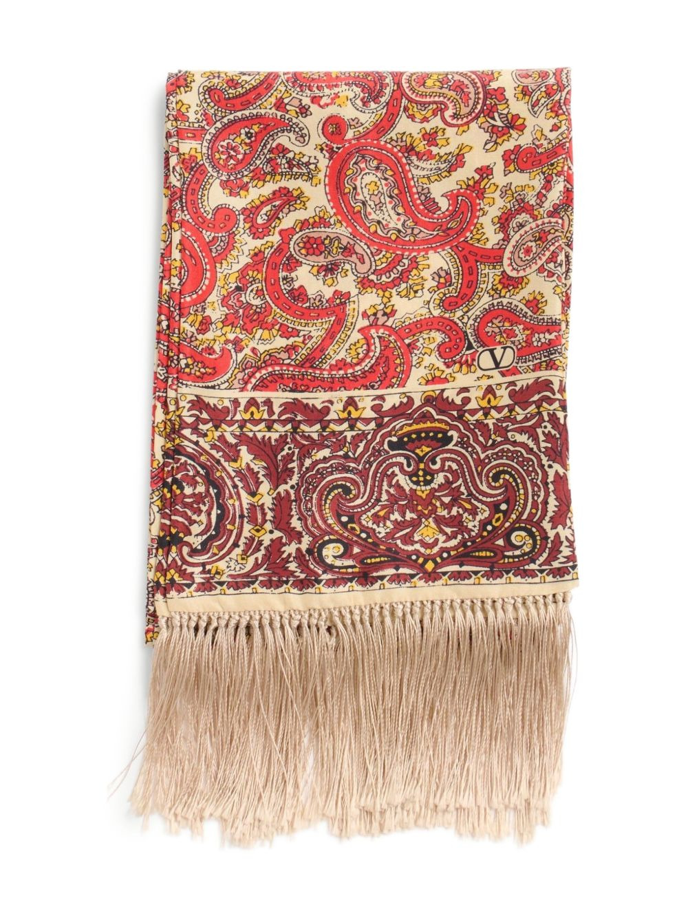 paisley-print silk scarf - 2