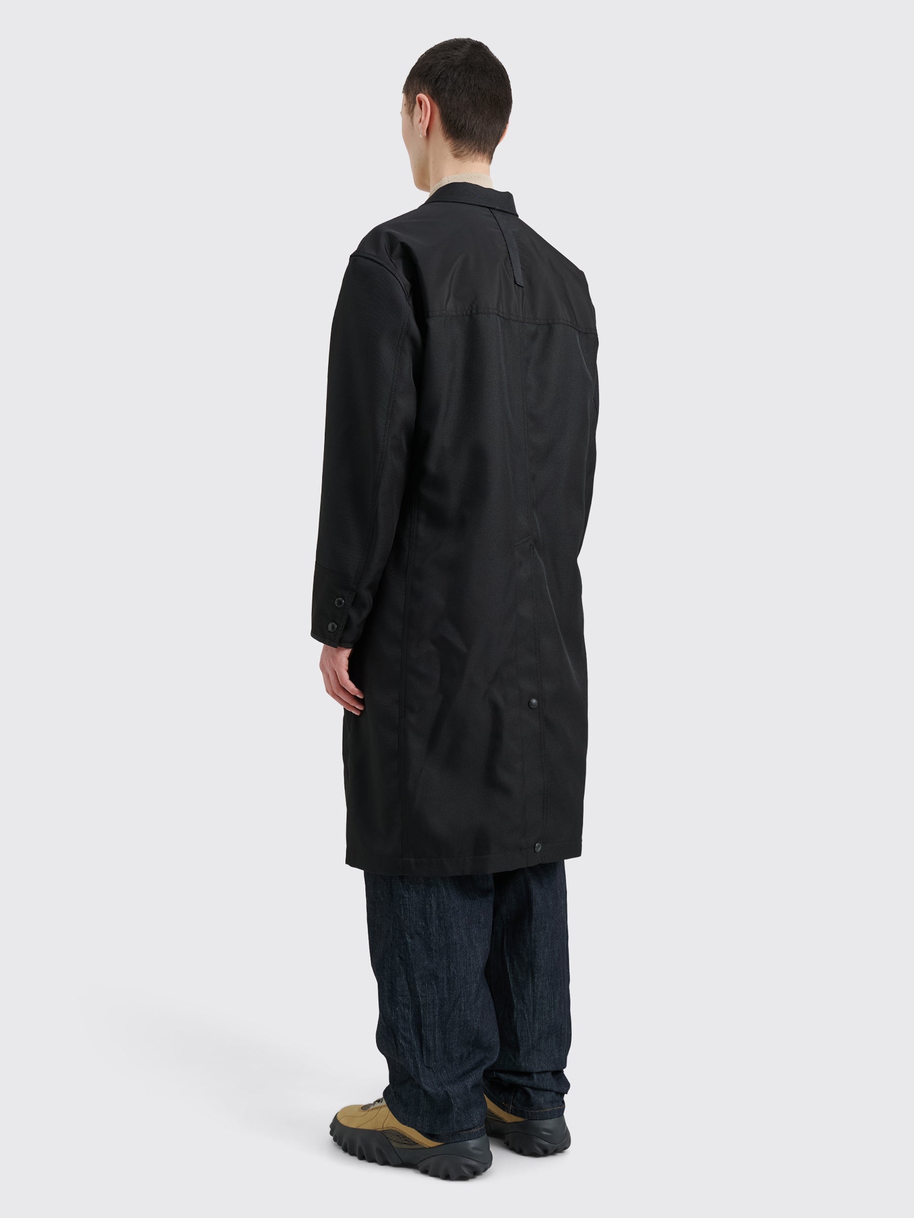 COMME DES GARÇONS HOMME NYLON RIP STOP PANEL COAT MIX BLACK - 3