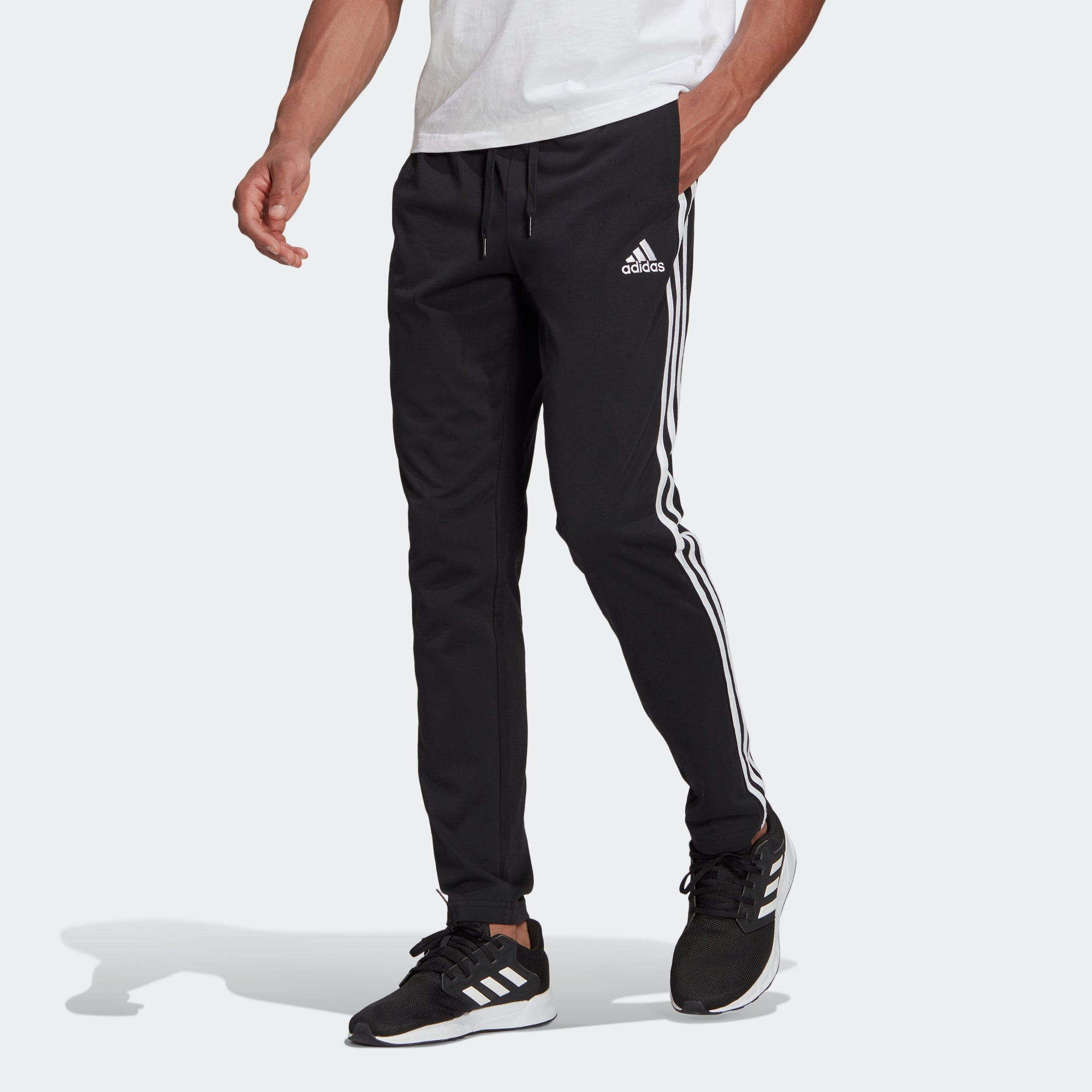 adidas M 3s Sj to Pt Classic Stripe Knit Sports Pants Black GK8995 - 3