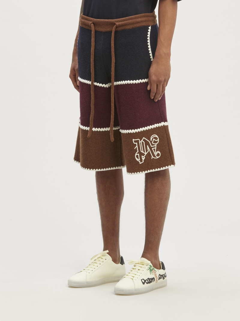 Monogram Striped Knit Shorts 4