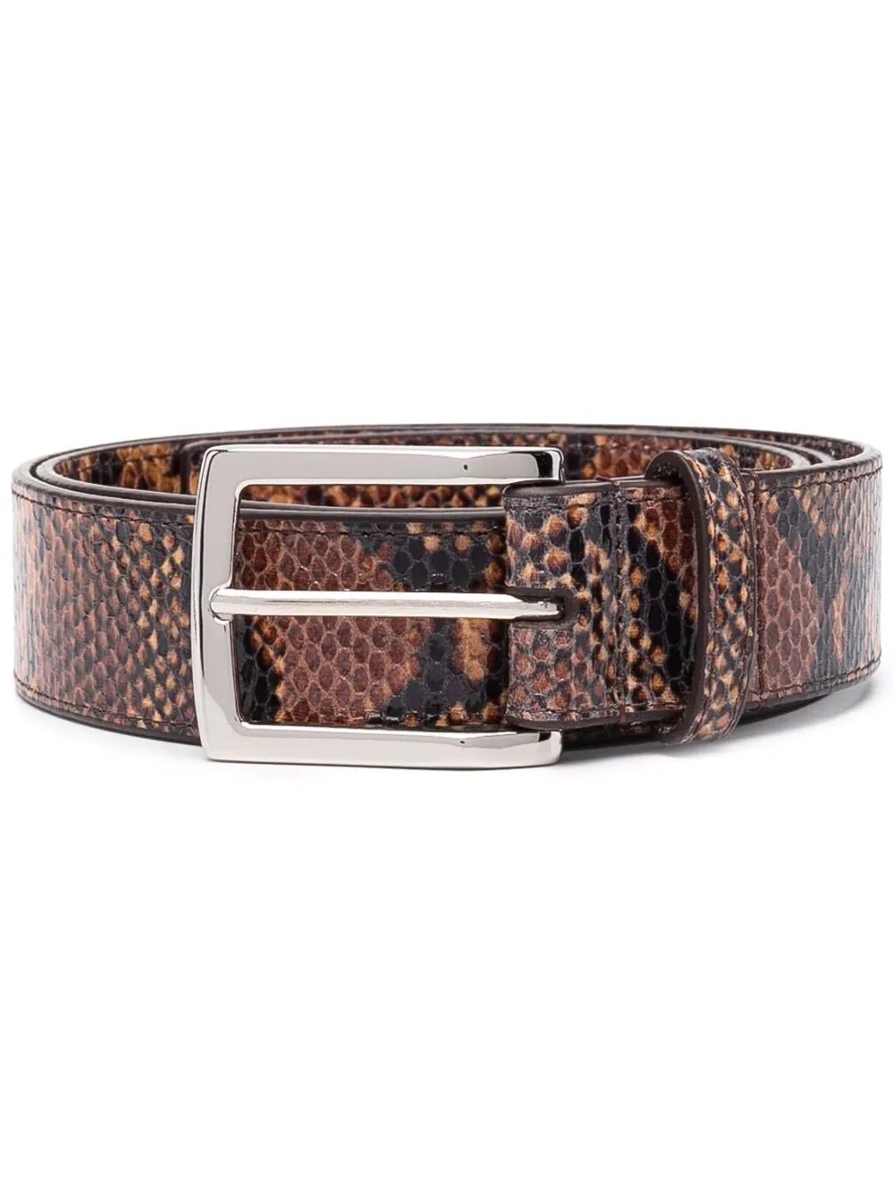 snakeskin-effect buckle belt - 1