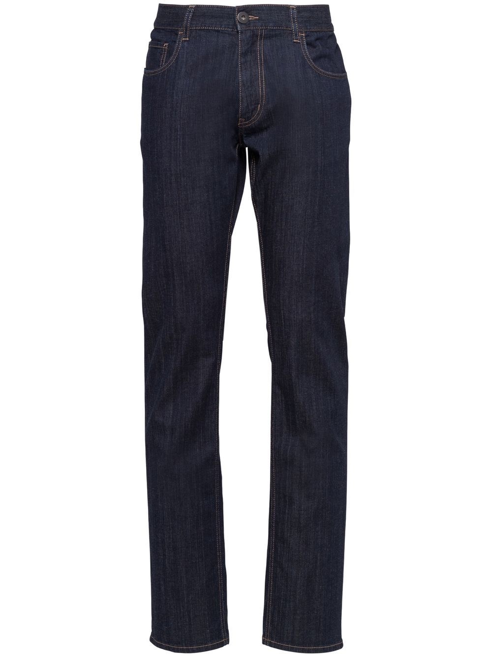 contrast-stitch straight-leg jeans - 1