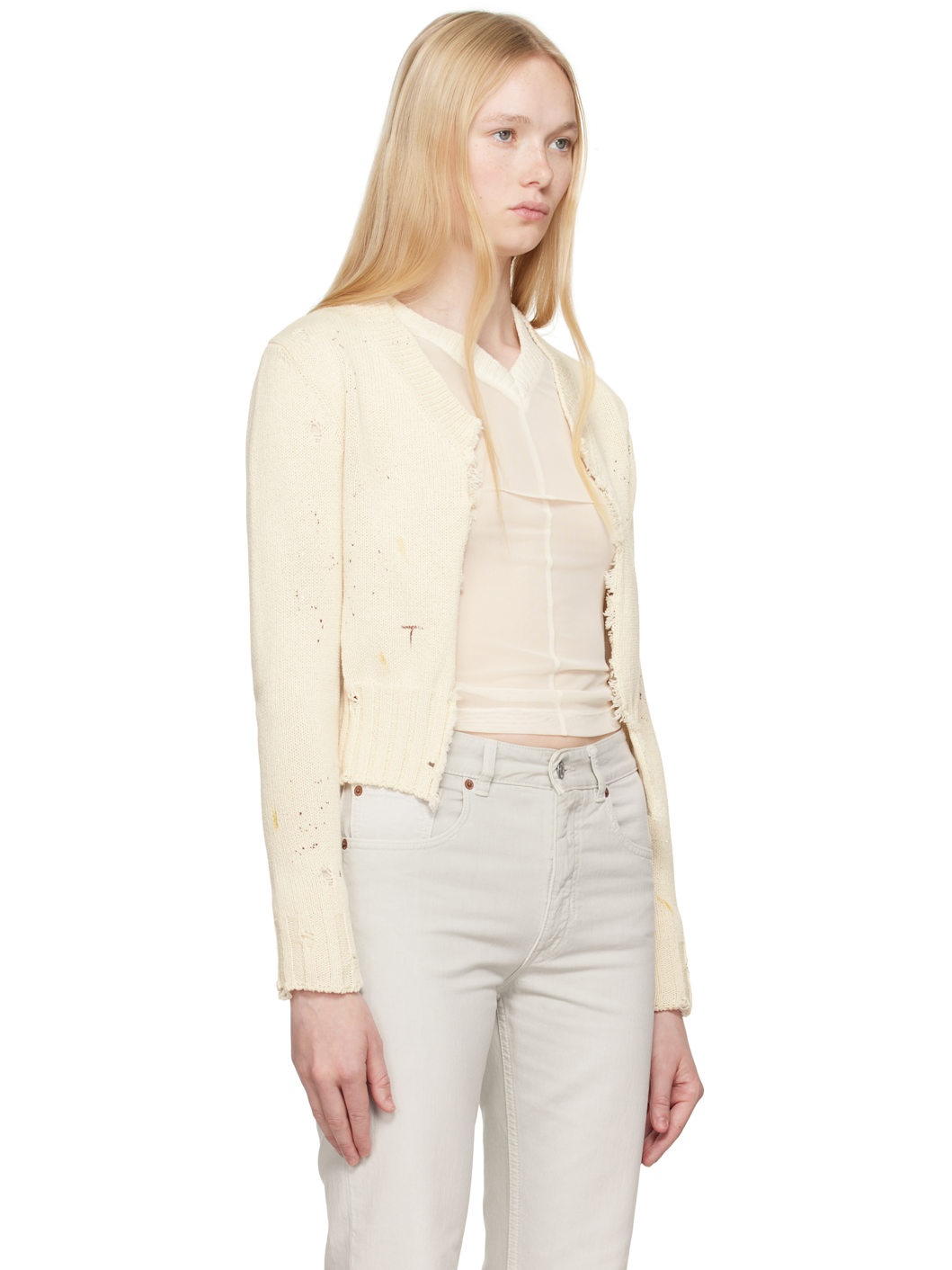 Off-White Paint Knit Cardigan - 2