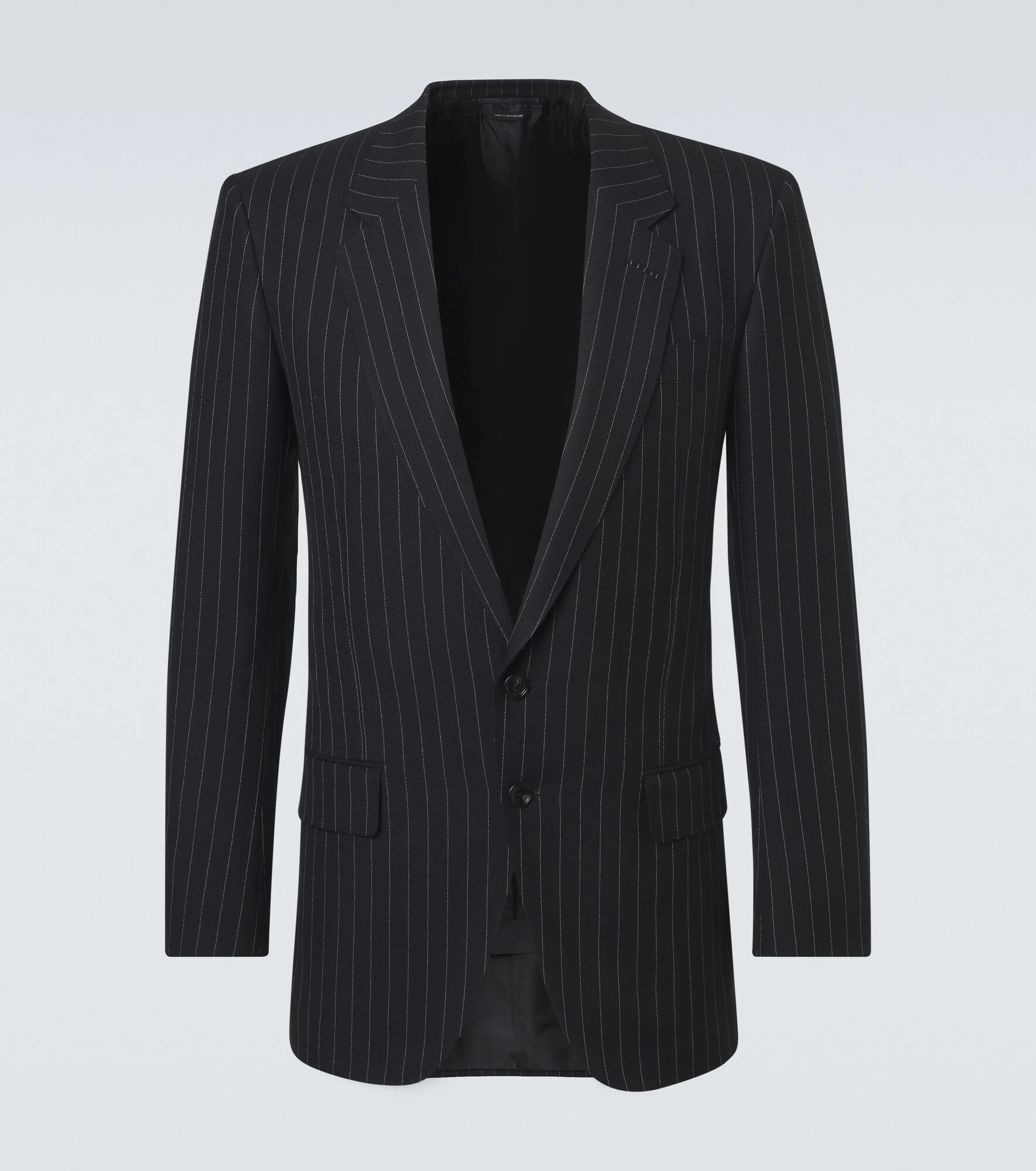 Striped wool twill blazer - 1