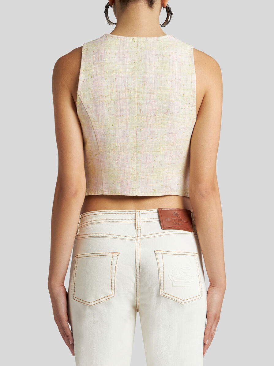 SLUB LINEN-BLEND WAISTCOAT - 5