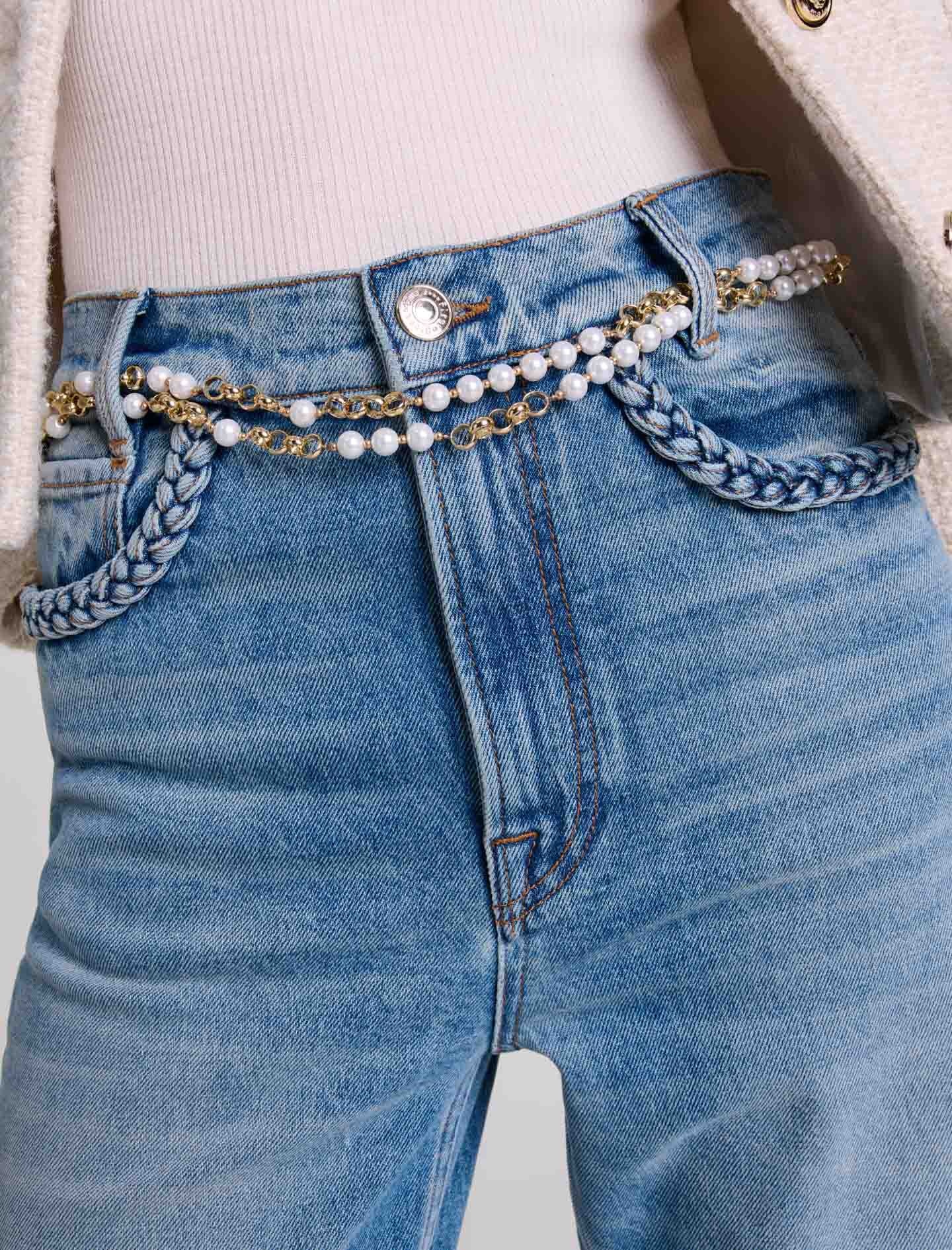 Mixed bead and metal belt - 7
