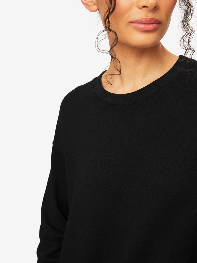 Women's Sweatshirt Quinn Cotton Modal Black - 5