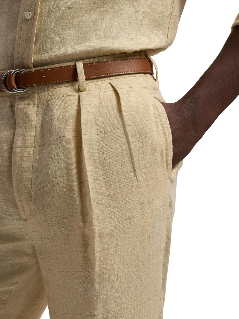 Men's Glenn Hand-Tailored Windowpane Trousers - Classic Tan 6