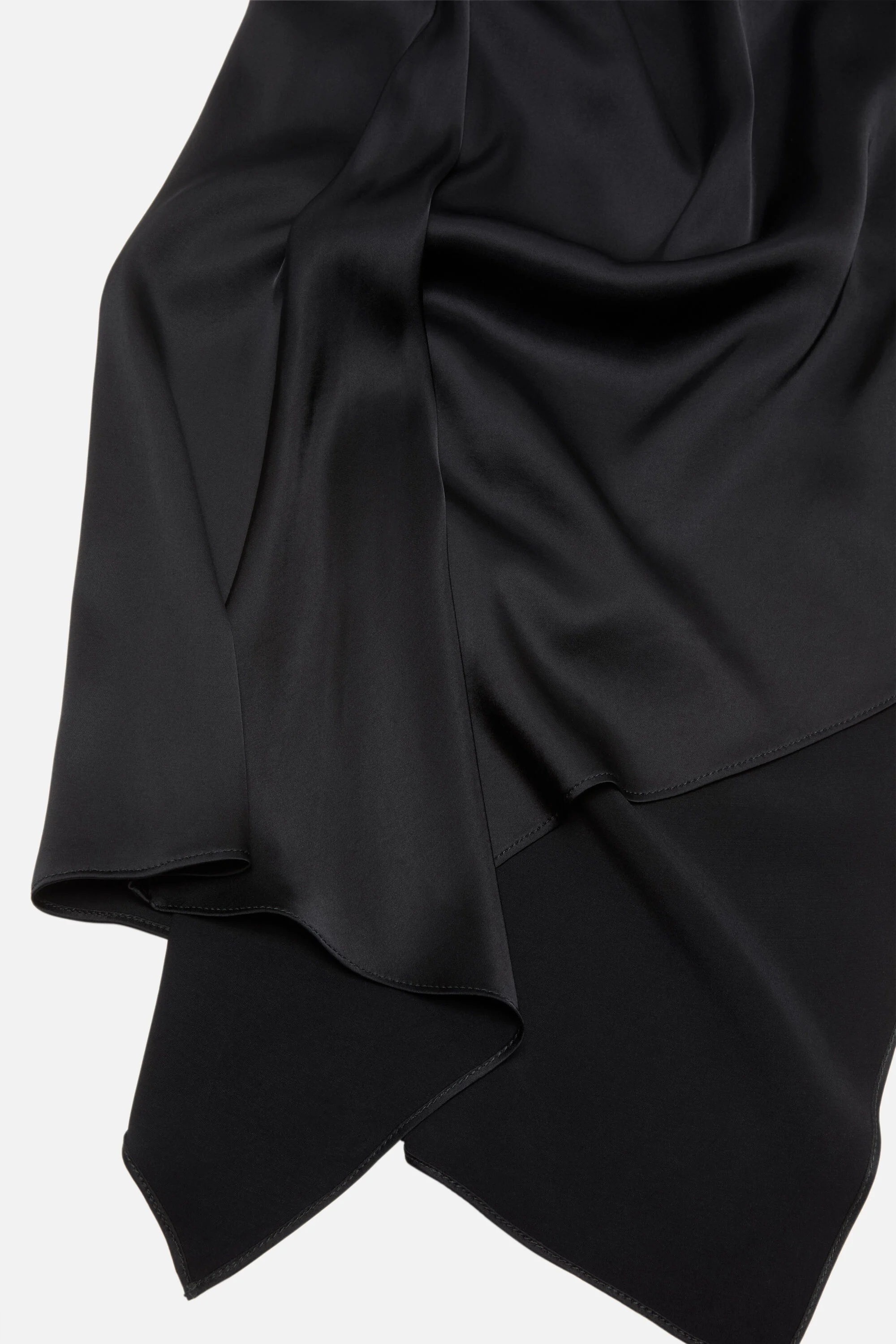 Satin Dress - Black - 5
