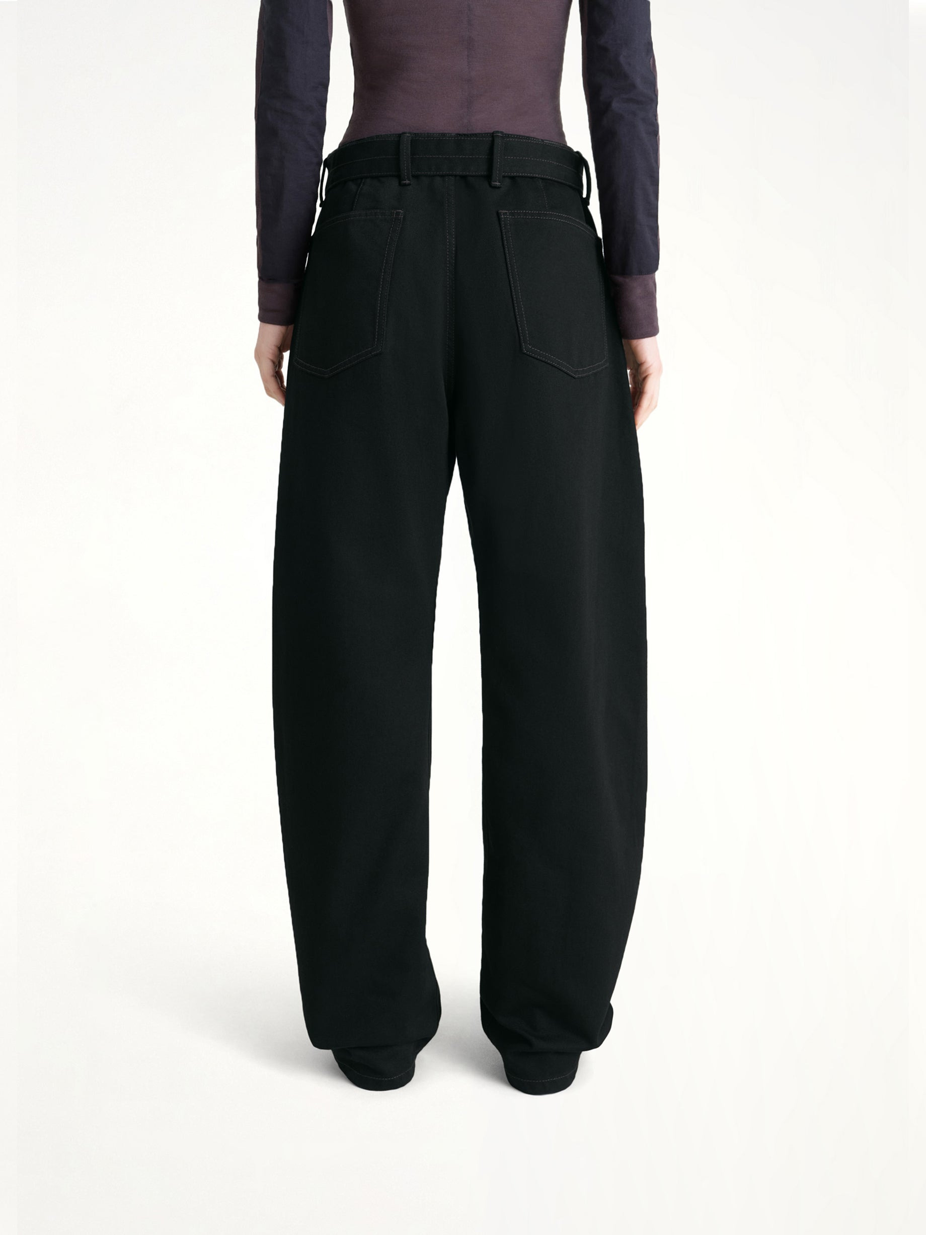 Twisted Belted Pants in Black - 5