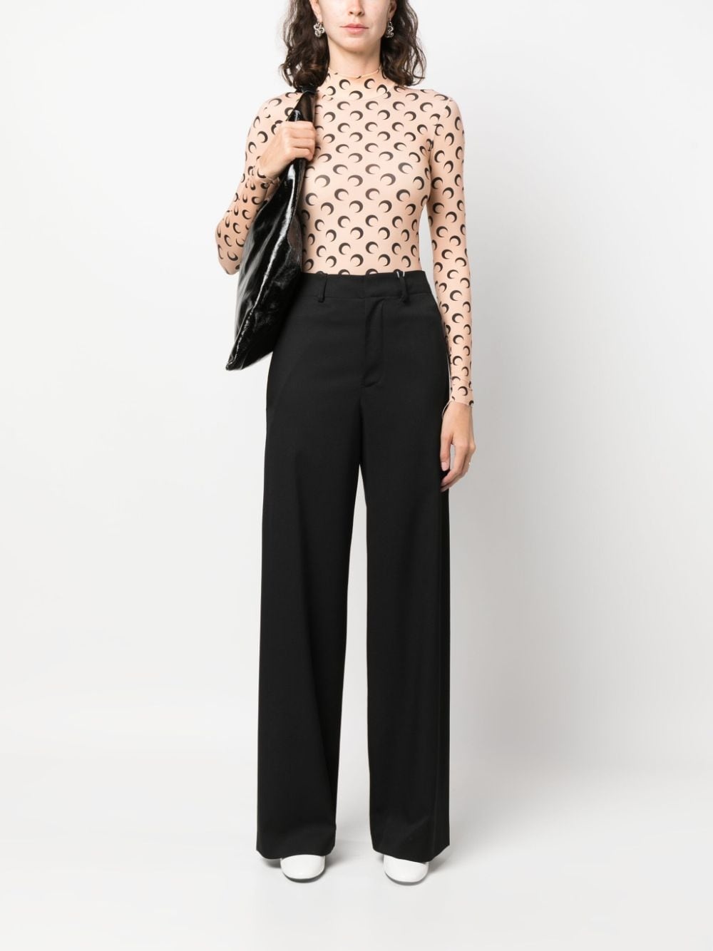 single-stitch logo wide-leg trousers - 2