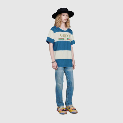 GUCCI Gucci logo striped T-shirt outlook