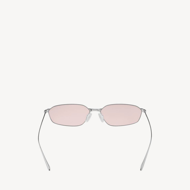 BALENCIAGA Invisible 2.0 Oval Sunglasses in Light Silver outlook