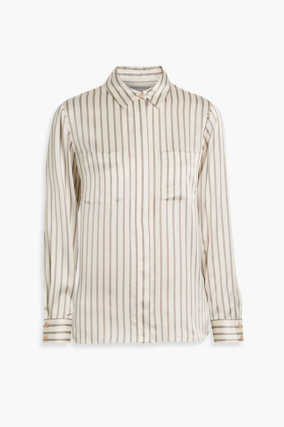 Slim Pocket striped satin shirt - 1