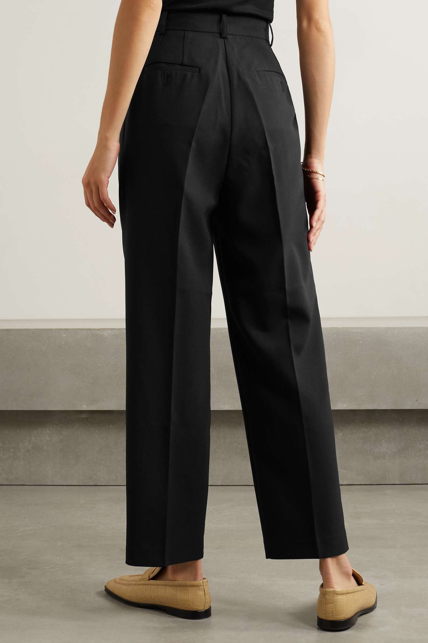 Bea pleated crepe straight-leg pants - 4