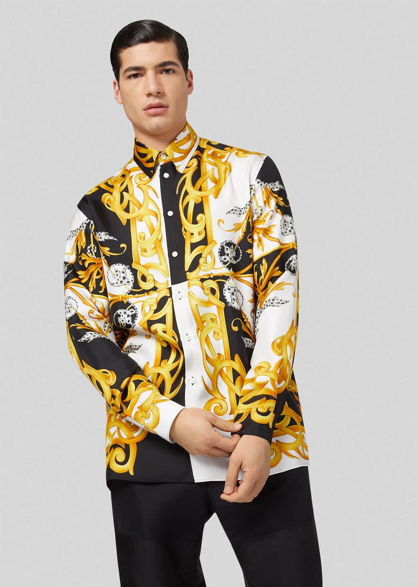 Barocco Acanthus Print Silk Shirt - 2