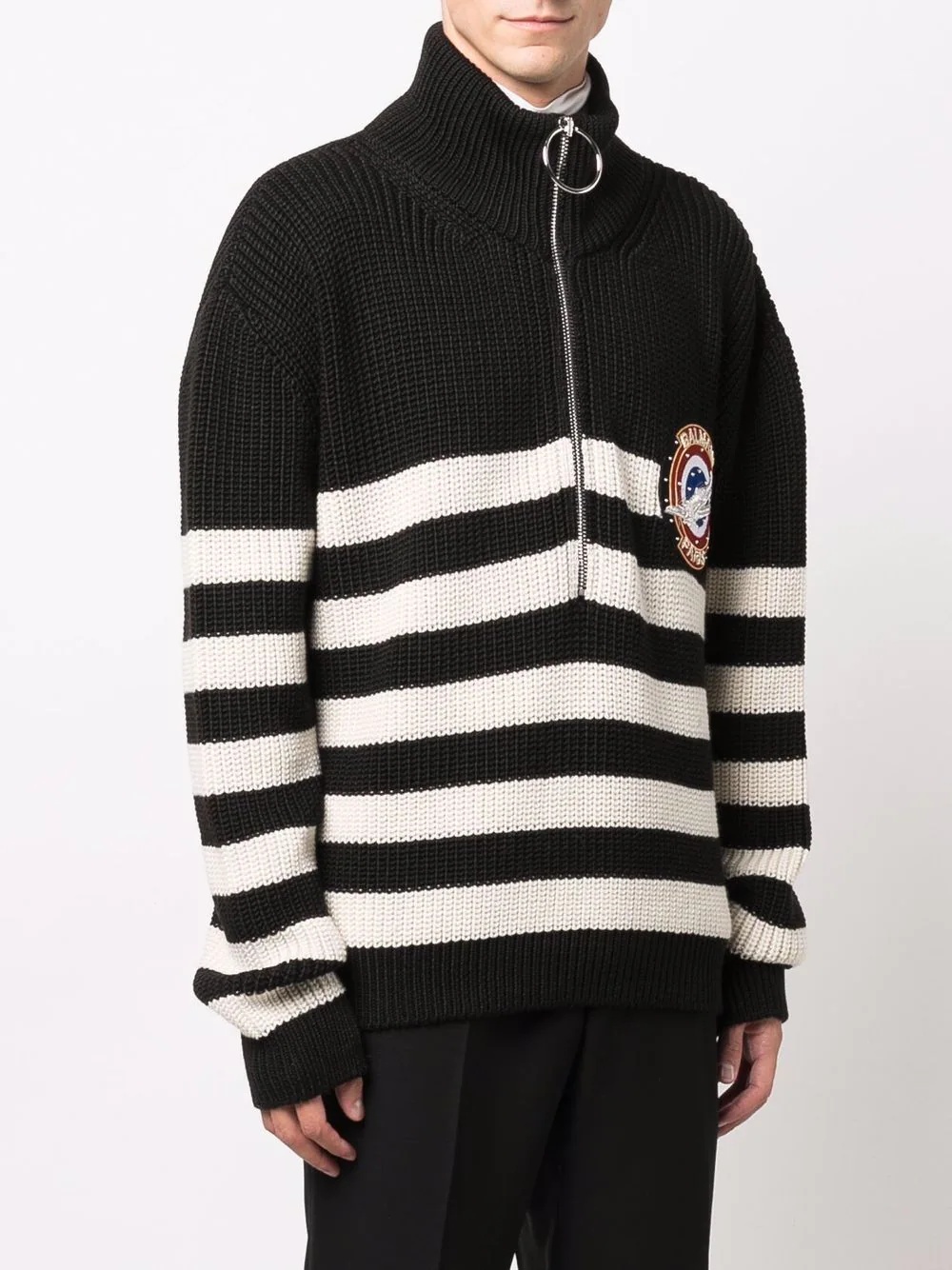 trucker striped pullover - 3