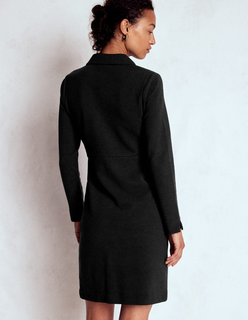 Cam Zip-up Ottoman Dress-Black 4