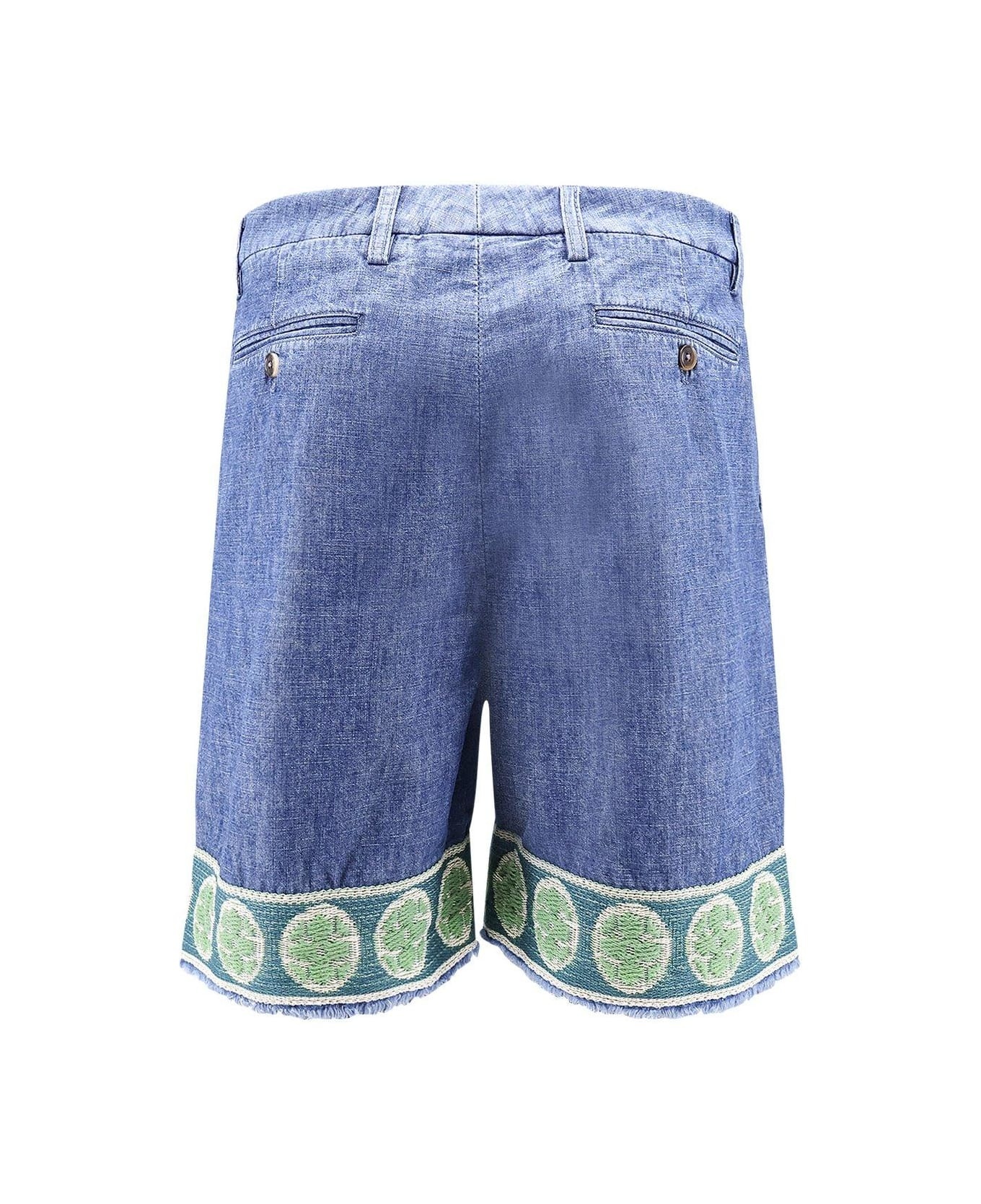Frayed Edge Denim Bermuda Shorts - 2