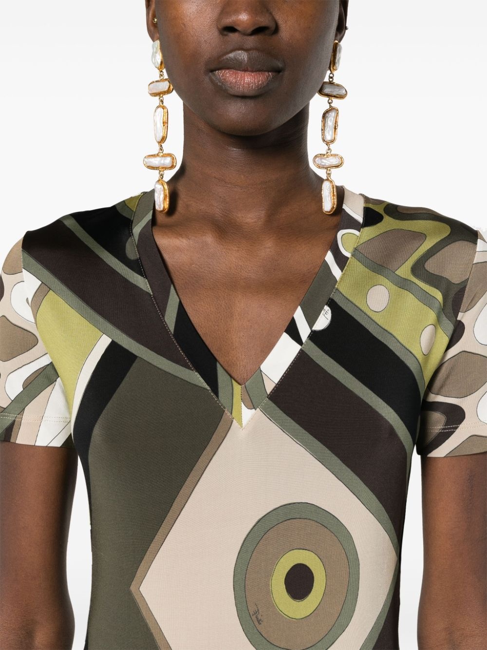 Vivara-print satin T-shirt - 5