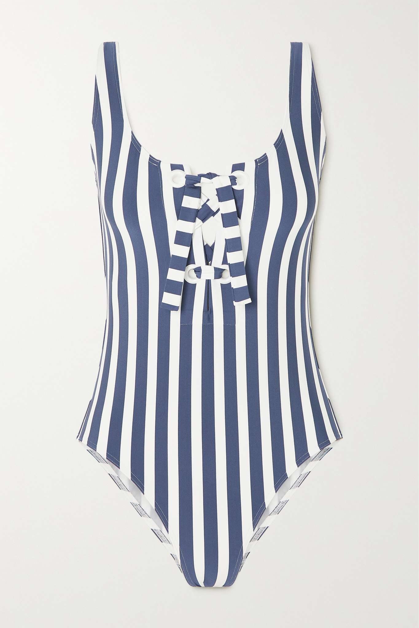 Samba lace-up striped swimsuit - 1