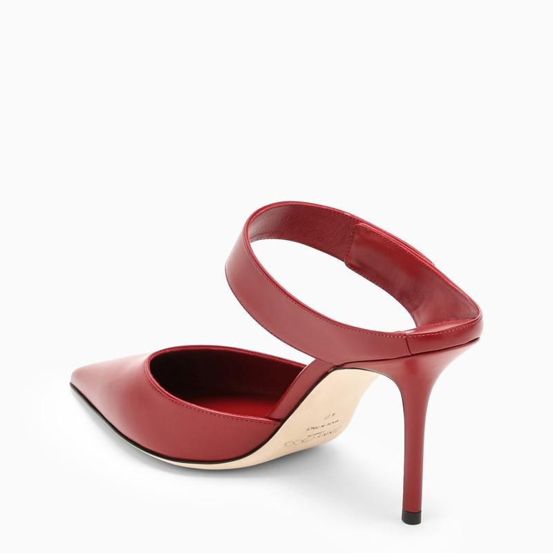 JIMMY CHOO NELL MULE 85 CRANBERRY RED - 5