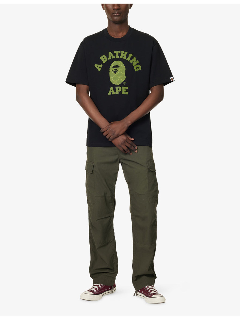 A BATHING APE® College Logo-Print Cotton T-Shirt outlook