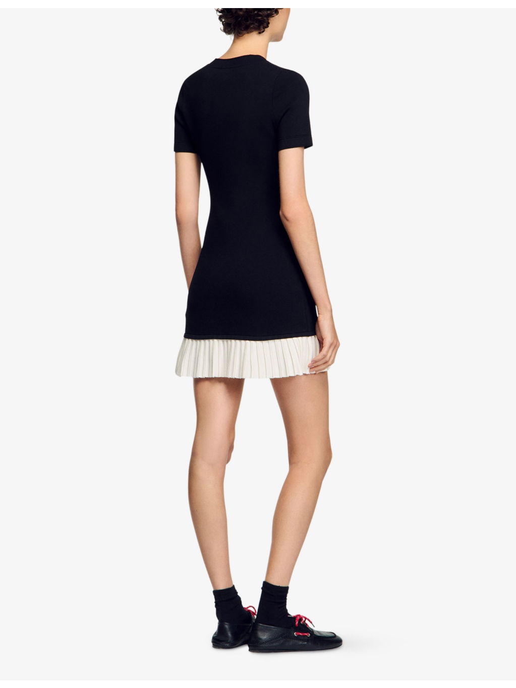 Ruffle-trim knitted mini dress - 4