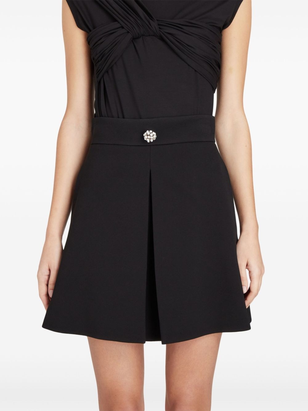 decorative-button A-line mini skirt - 5