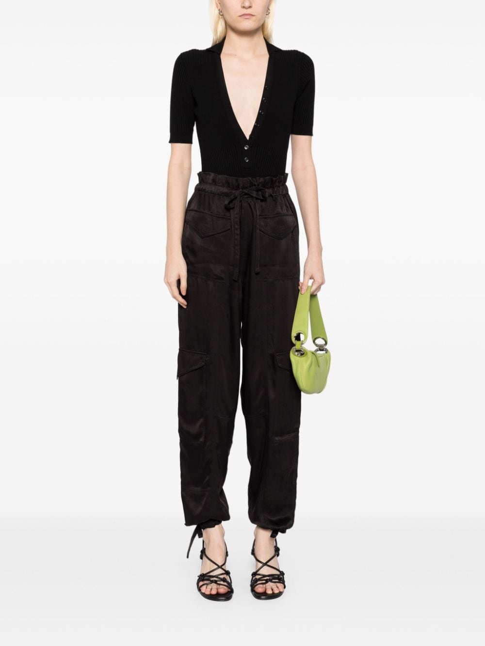 washed satin trousers - 2