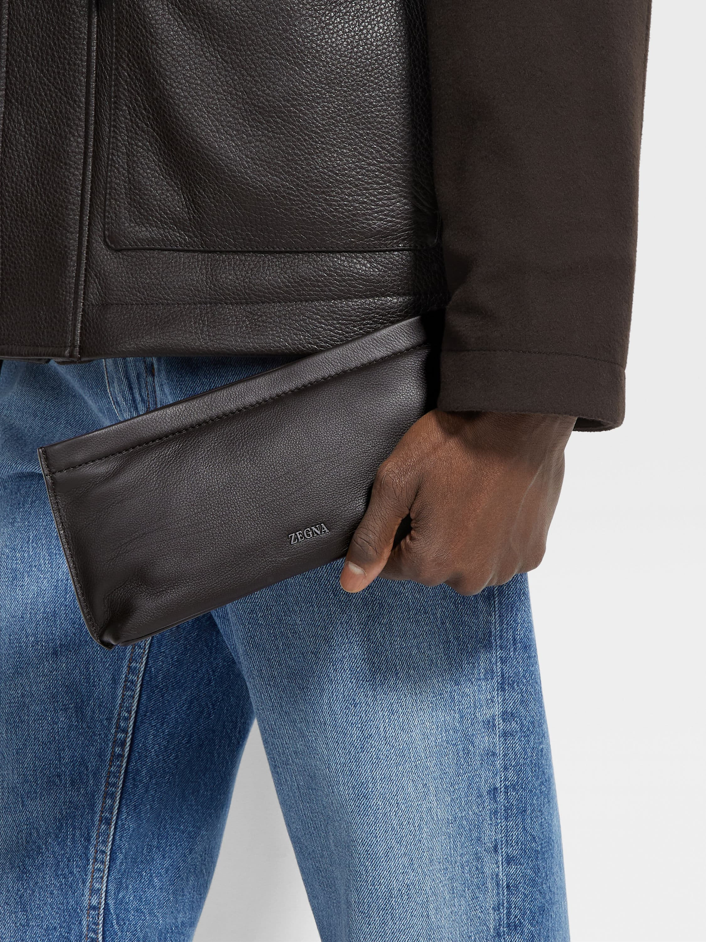 DARK BROWN SECONDSKIN POUCH - 4