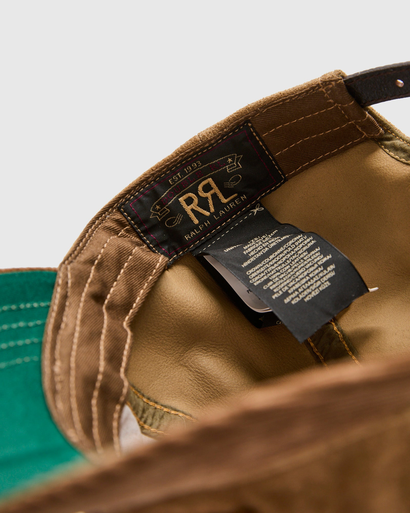 Ranch Logo Roughout Suede Cap in Tan - 5