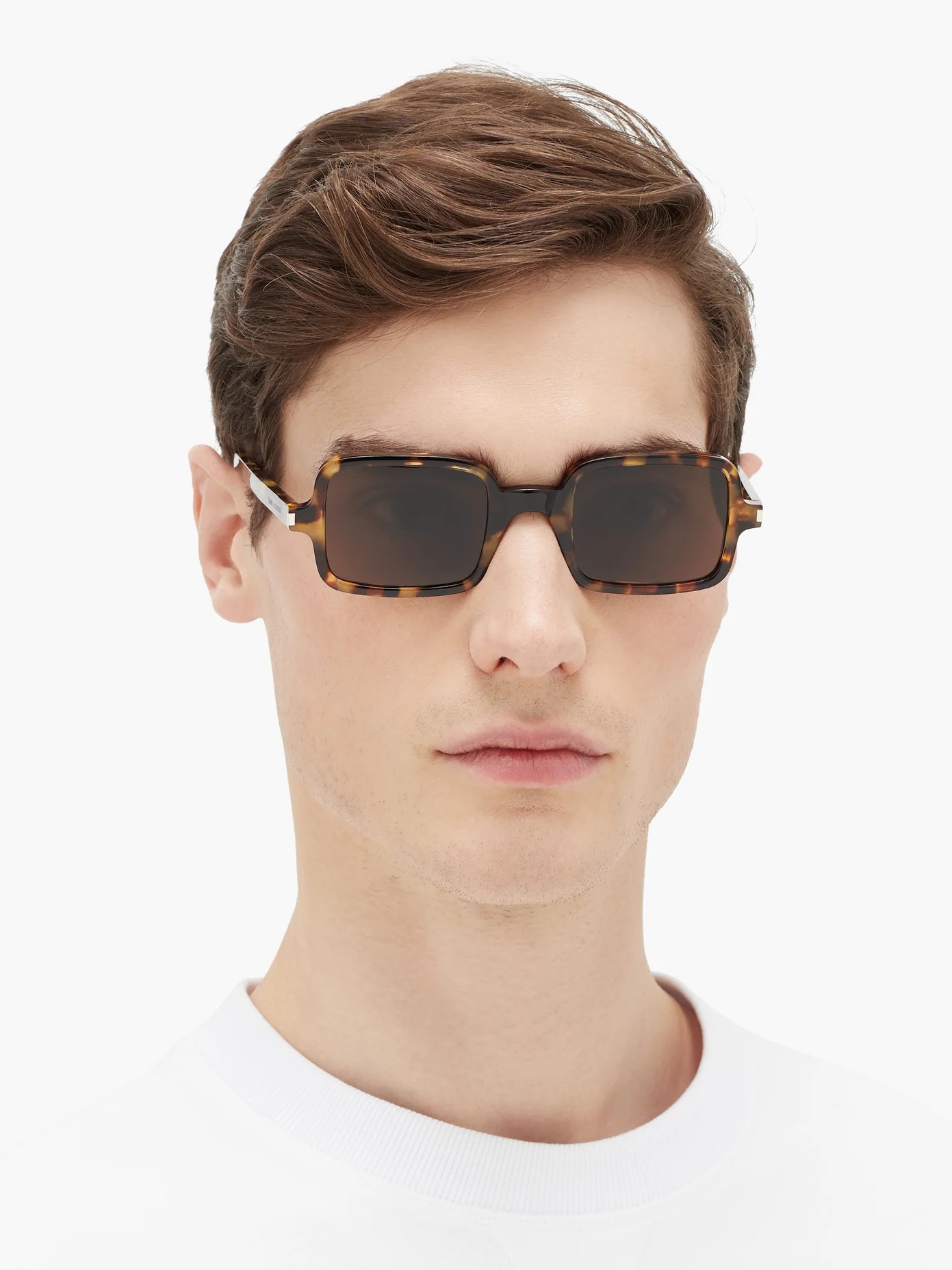 Logo-engraved square acetate sunglasses - 2