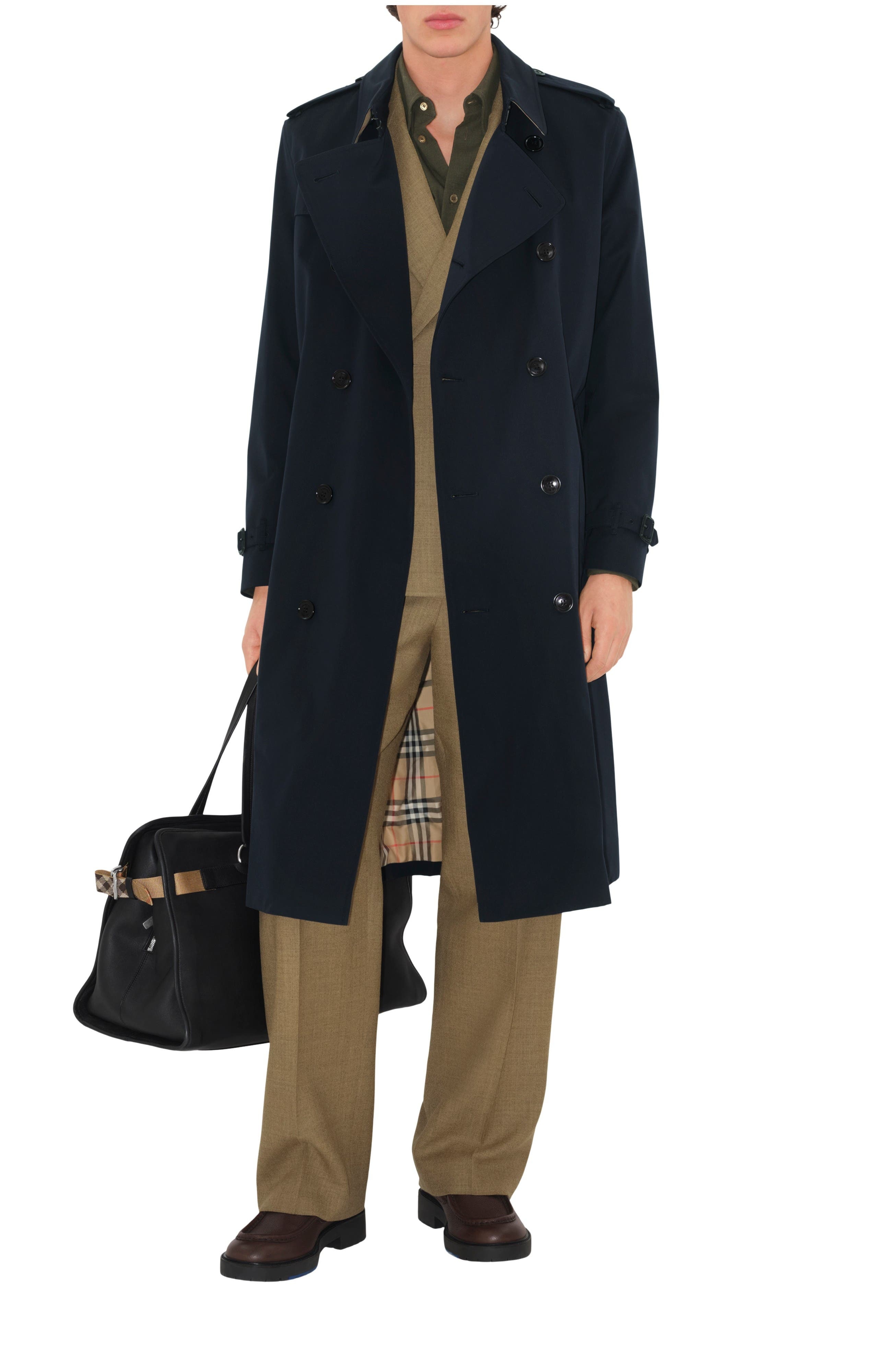 burberry Long Kensington Heritage Trench Coat in Coal Blue at Nordstrom - 1