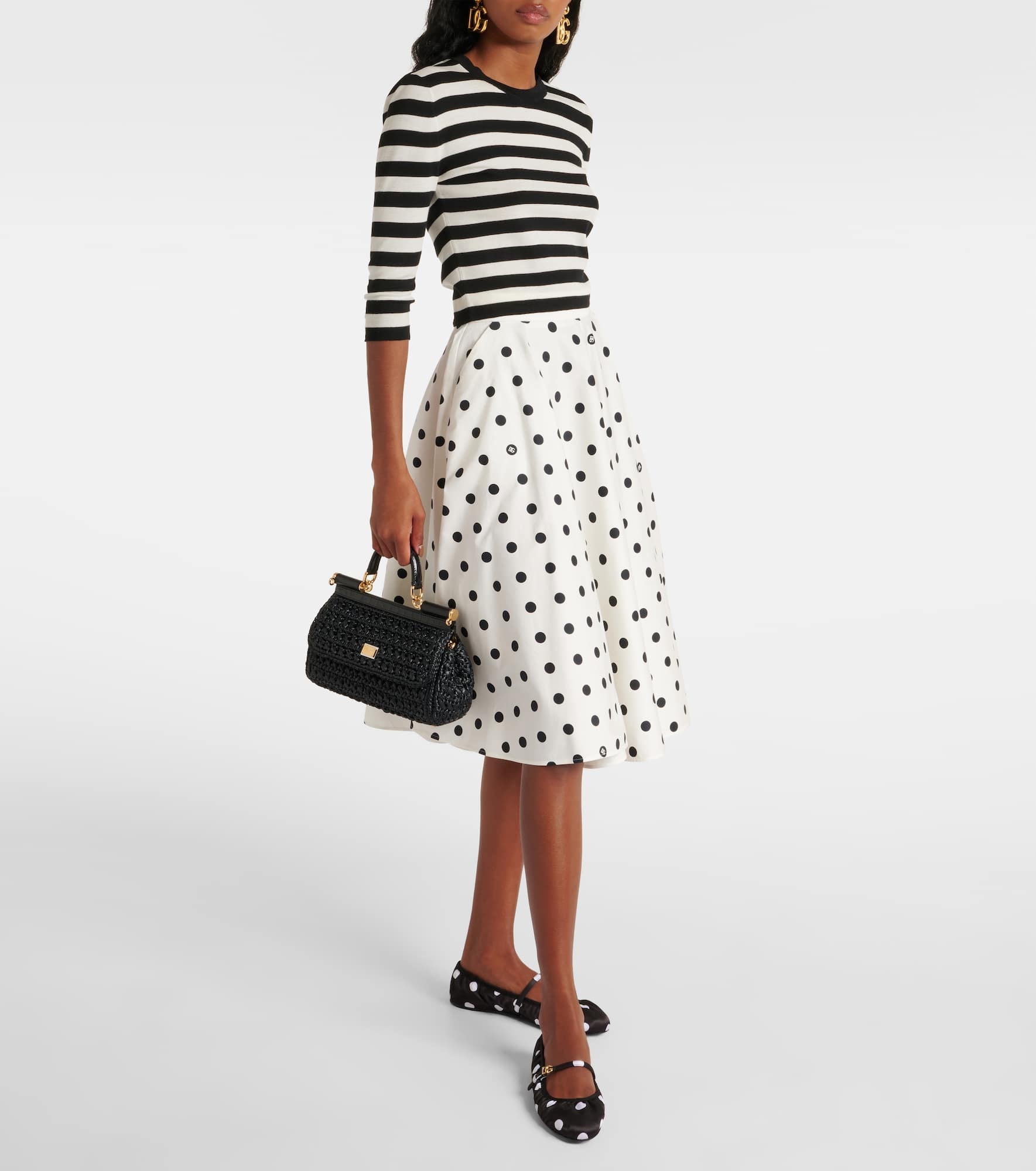 Odette polka-dot satin ballet flats - 2