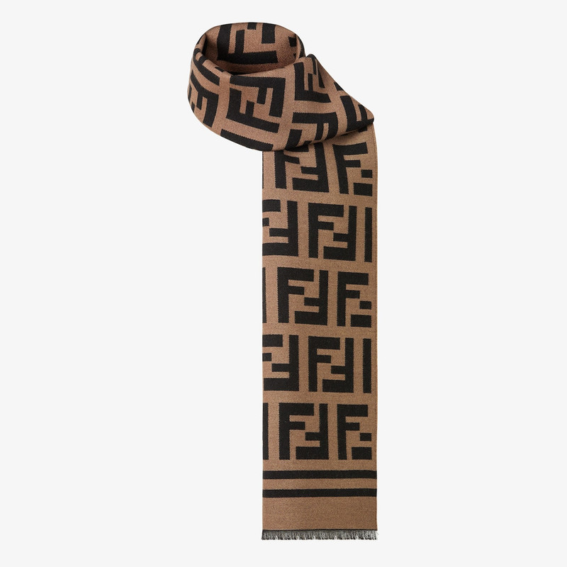 Scarf Beige wool and silk scarf 3