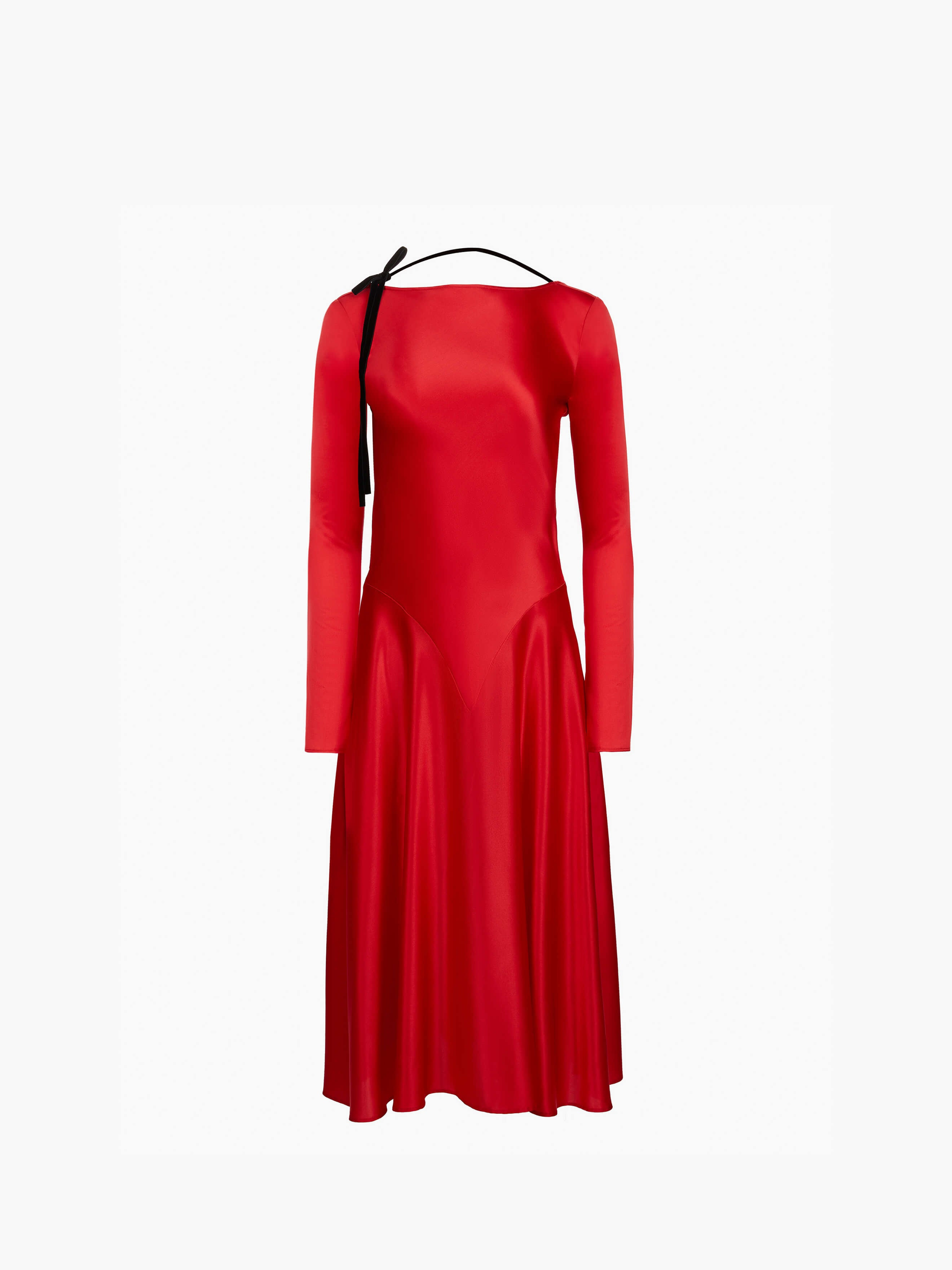 Red Backless Midi Dress - 5
