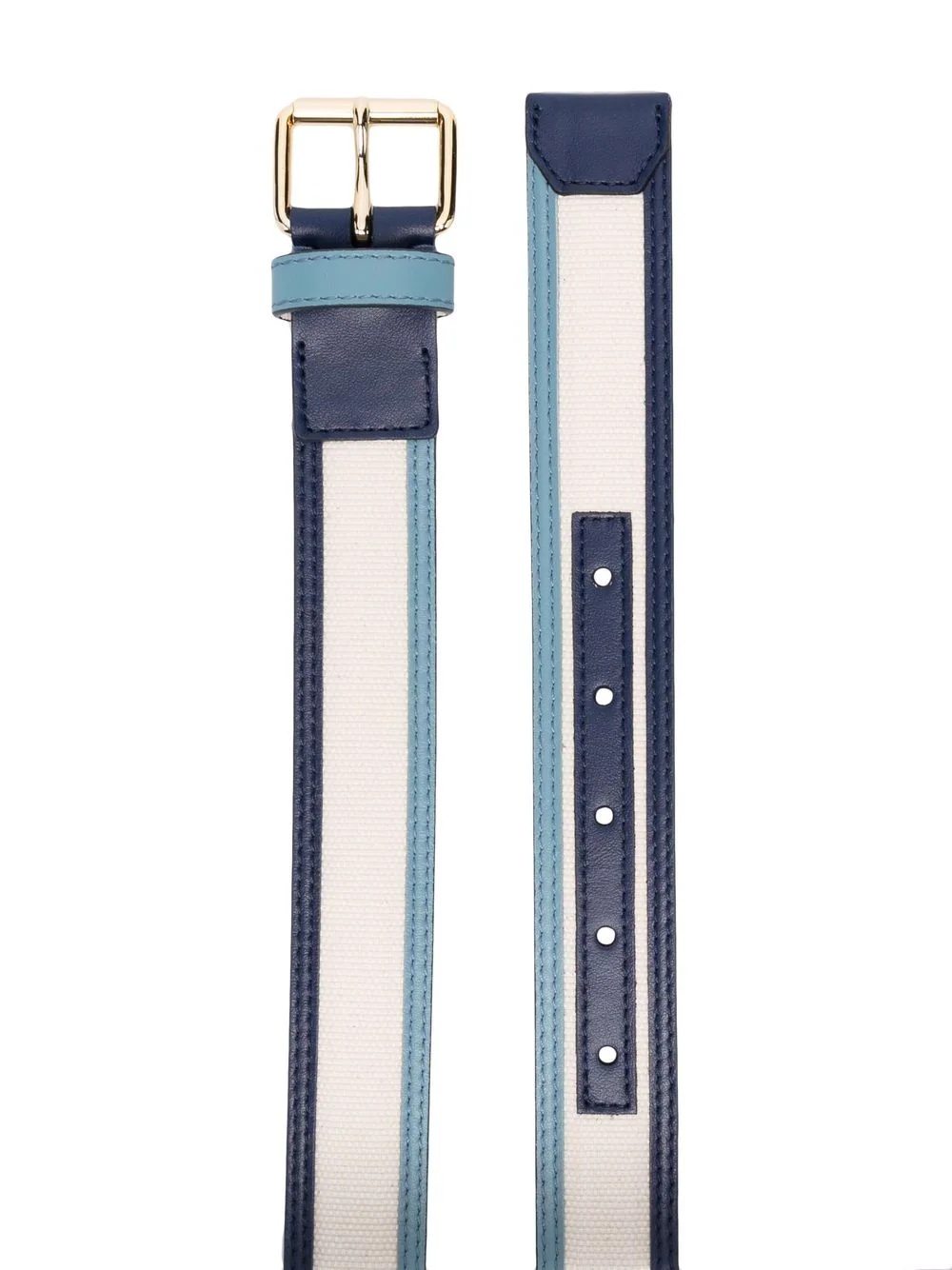 striped buckled belt - 2