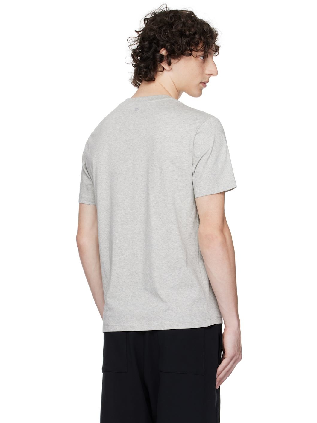 Gray Cotton Ami de Coeur T-shirt - 3