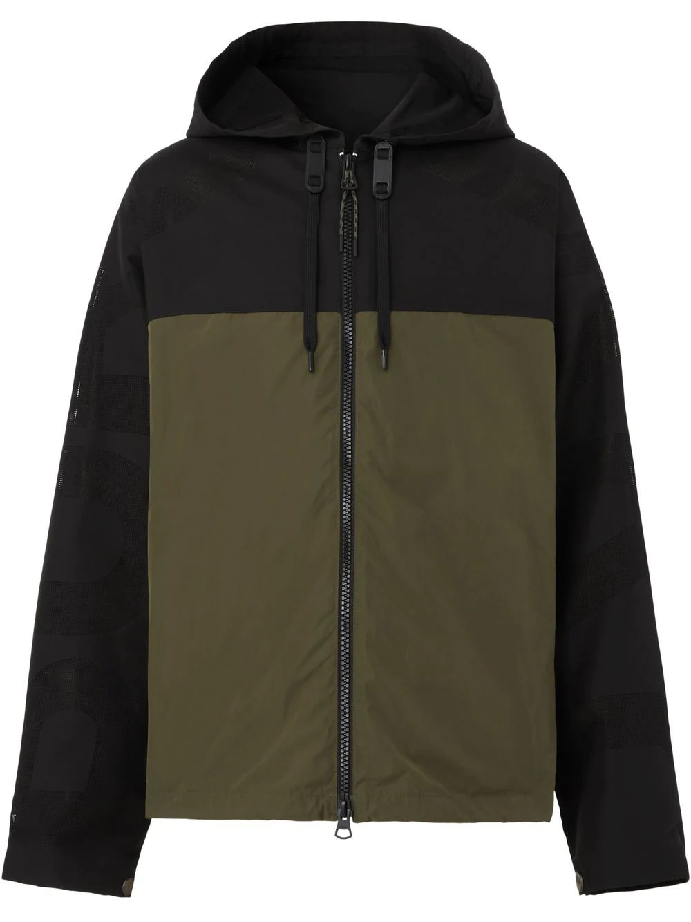 perforated-logo lightweight hooded jacket - 1