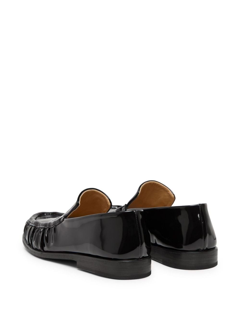 round-toe patent-leather loafers - 3