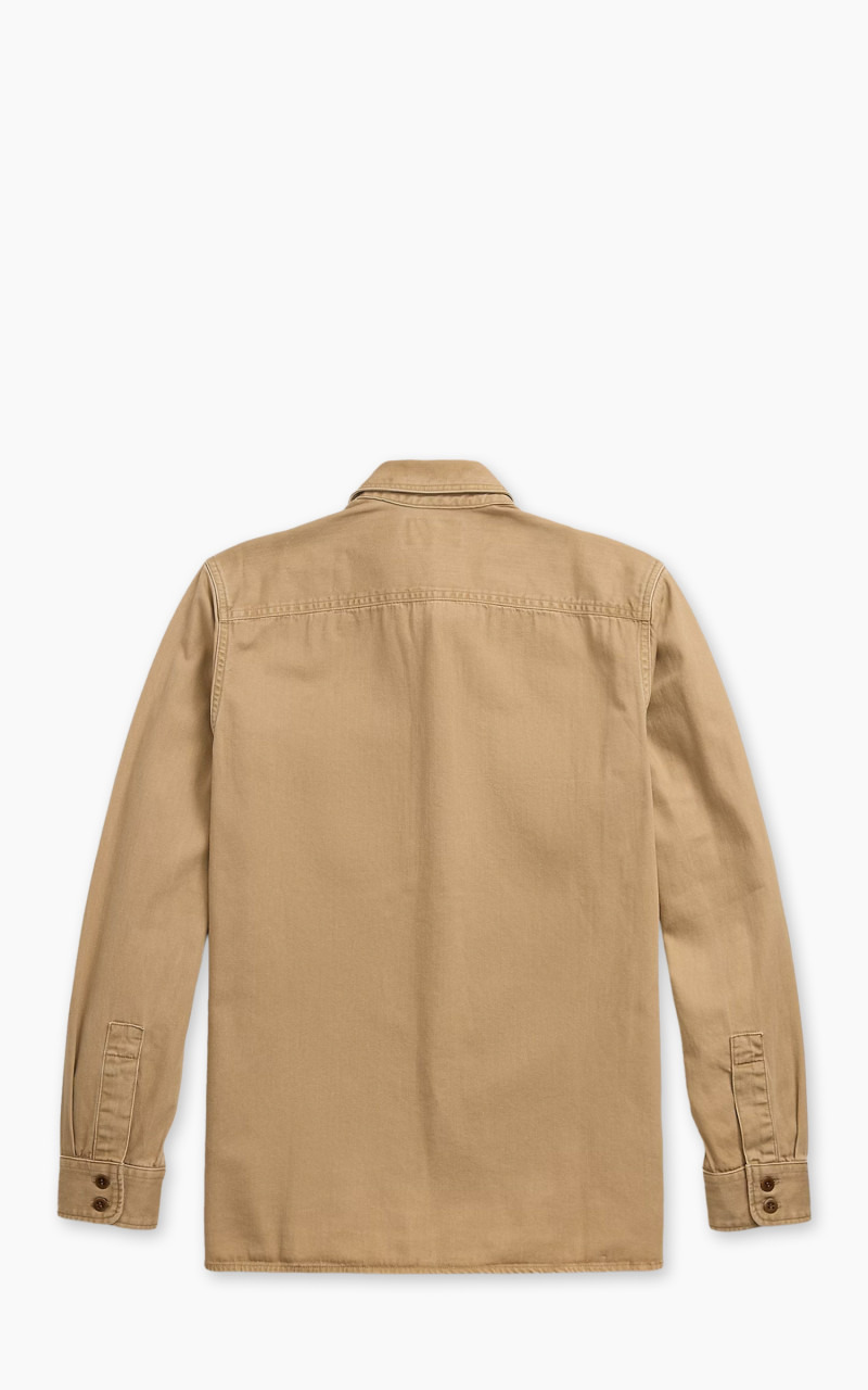 TWILL OFFICER'S WORKSHIRT FADED TAN - 2