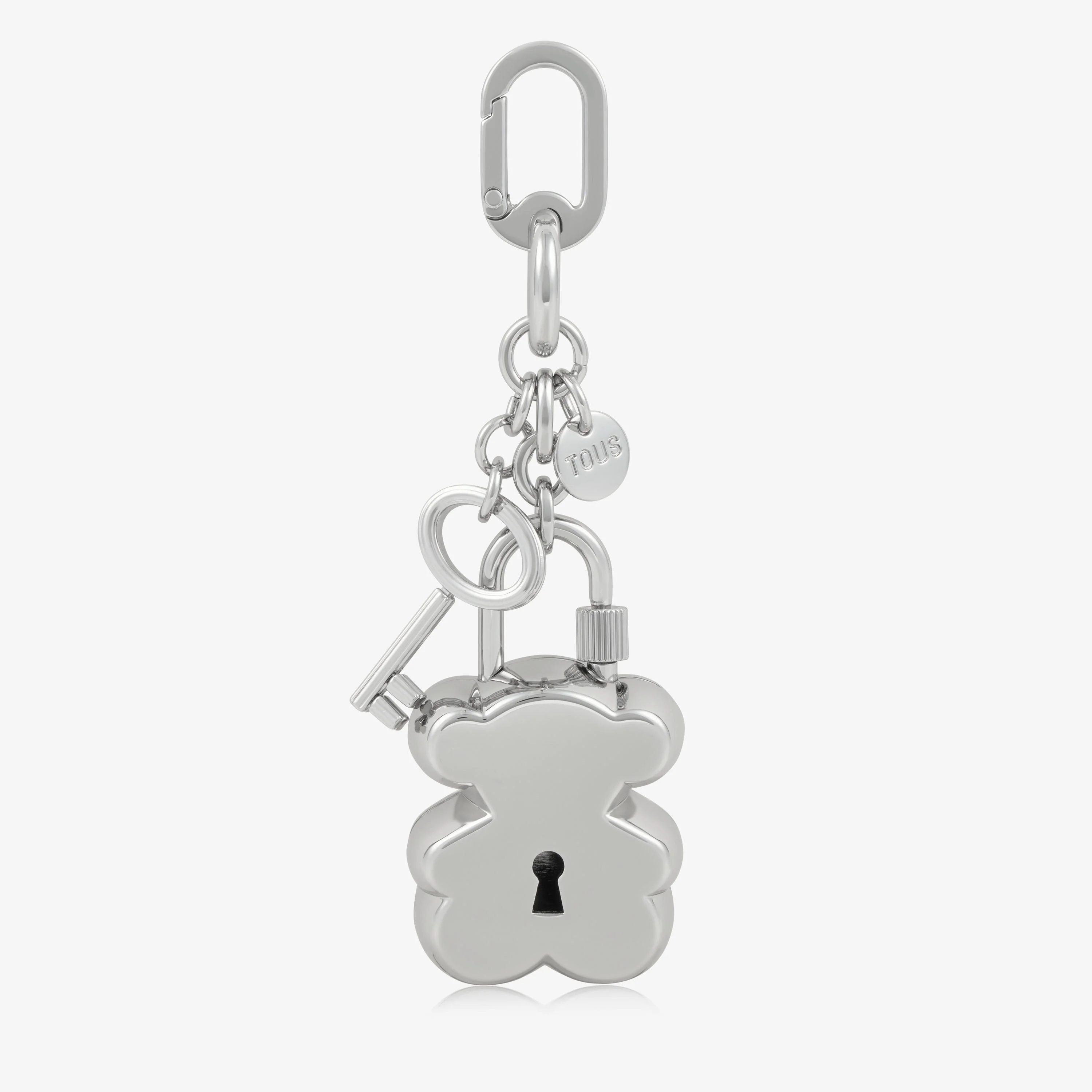 Silver-colored Key ring with bear and key TOUS Bear Lock - 1